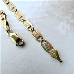 14K 585 Tri 3 Tone Gold White Yellow Red Gucci Link 4.6G 8